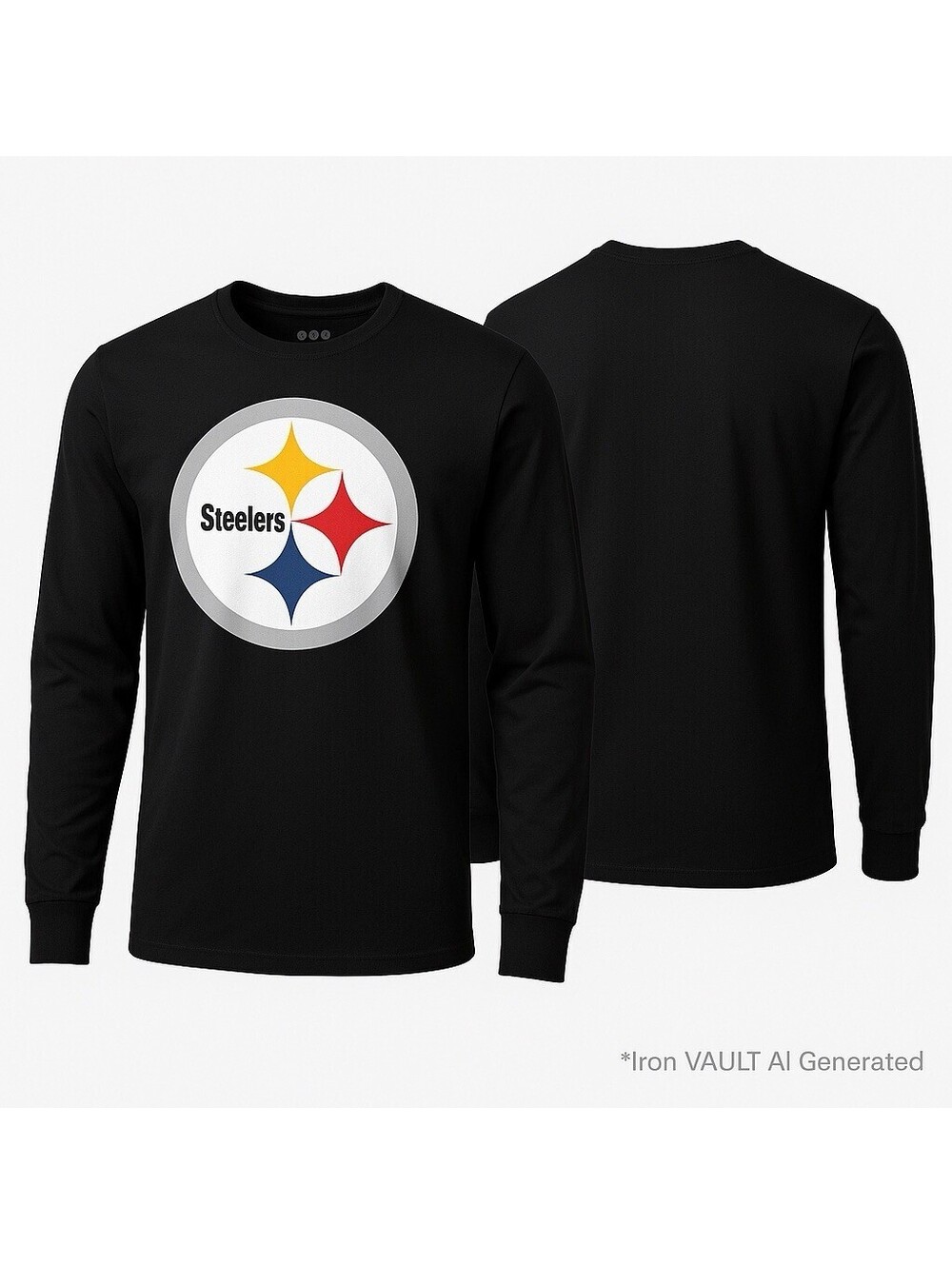 Pittsburgh Steelers Mens Small Long Sleeve Black Shirt FOCO Team Logo NFL Tee